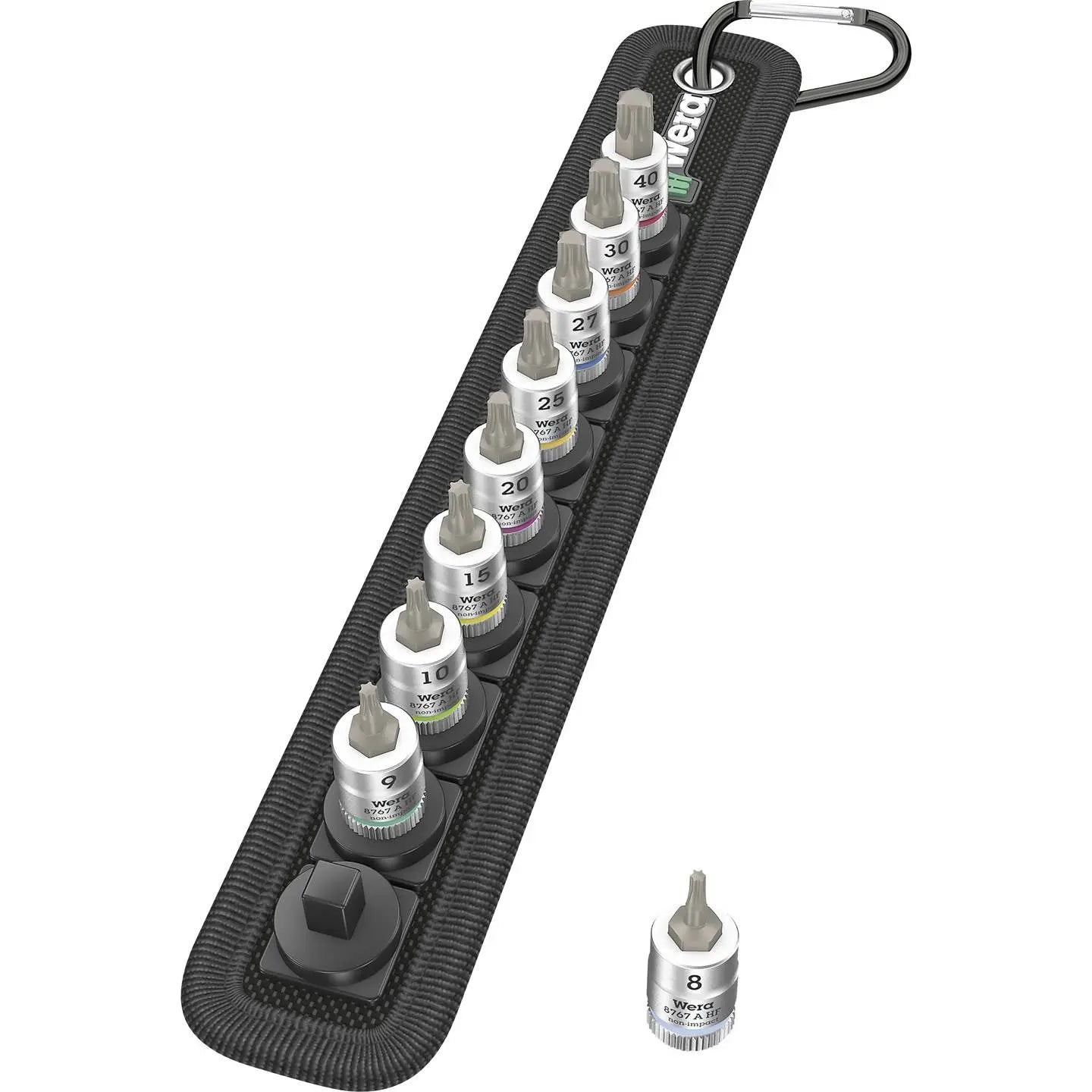 B-Ware Wera Steckschlüssel Set Bitnuss Torx Einsatz Textilgurt Klettstreifen Werkzeug