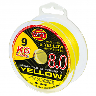 WFT Angelschnur KG 8.0 8-Carrier Super Braid (gelb, 150 m)