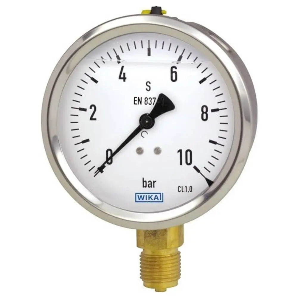 B-Ware Wika Manometer Druckmesser Rohrfedermanometer 213.53 Kupferlegierung 63 Mm