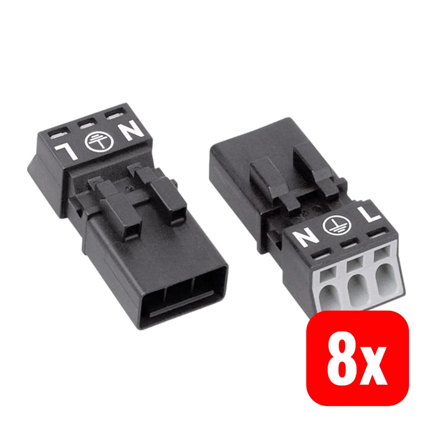 B-Ware Wago Netz Stecker Verbinder Winsta Mini Stecker Schwarz 2 Pol Pe 16 A 8 Stück