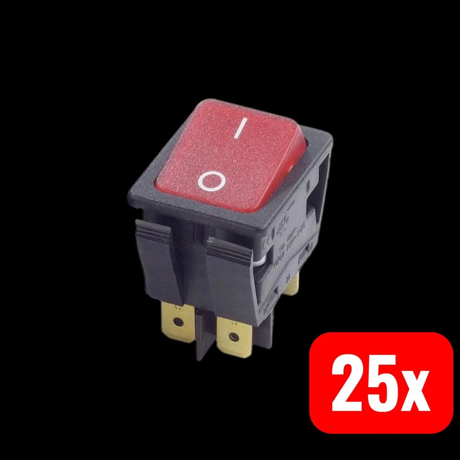 B-Ware Arcolectric Wippschalter Kippschalter C6050 Alaac Schwarz Rastend 0 I 25 Stück