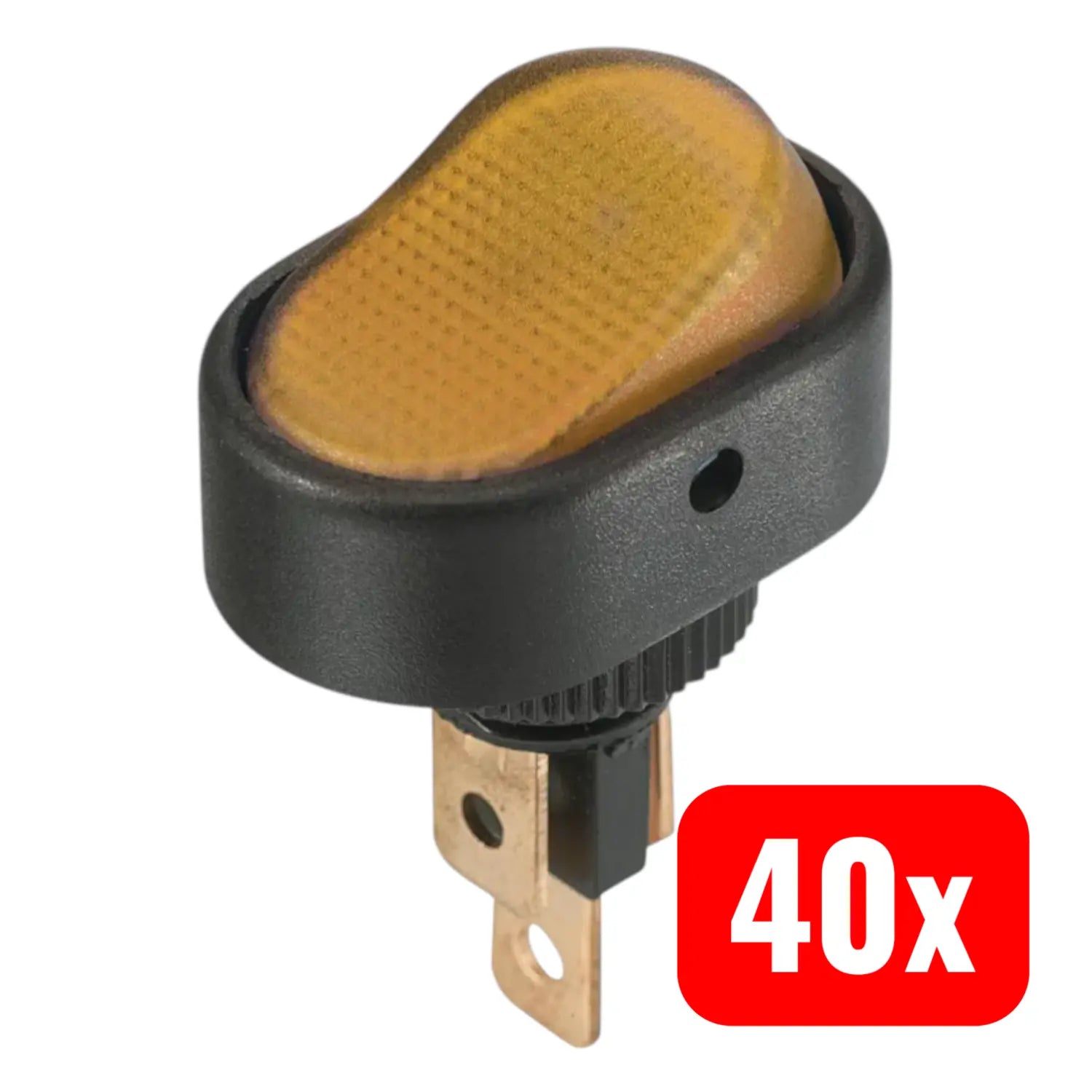 B-Ware Tc Wippschalter Schalter Beleuchtet Wippenschalter Gelb 30 A Flach 12 V 40 Stück