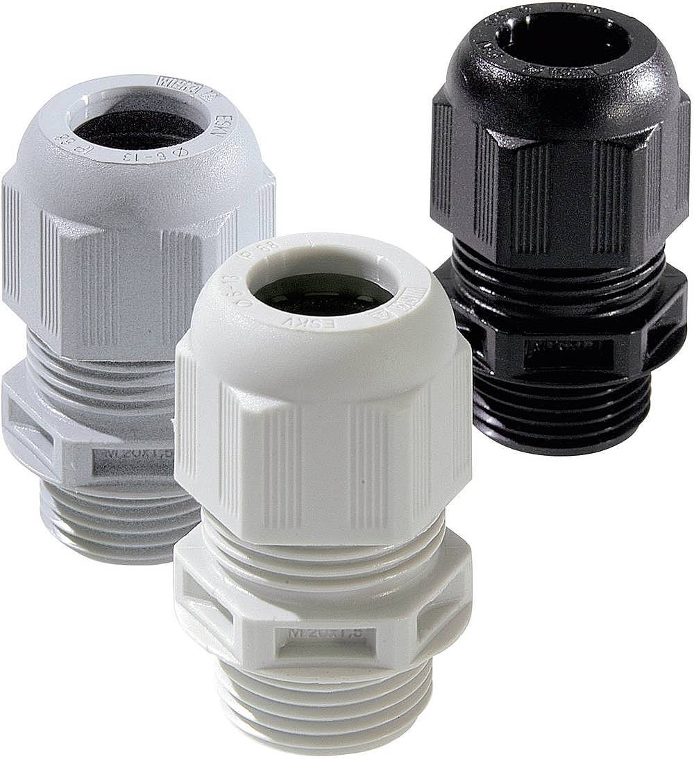 B-Ware Wiska Eskv L 16 Kabelverschraubung M16 Polyamid Licht Grau Ral 7035 50 St.