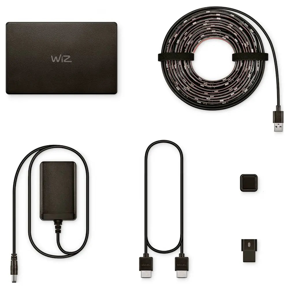B-Ware Wi Z Led Streifen Set Lichtband Sync Box Starter Kit Schwarz 260 Cm Eu Rgb Cct