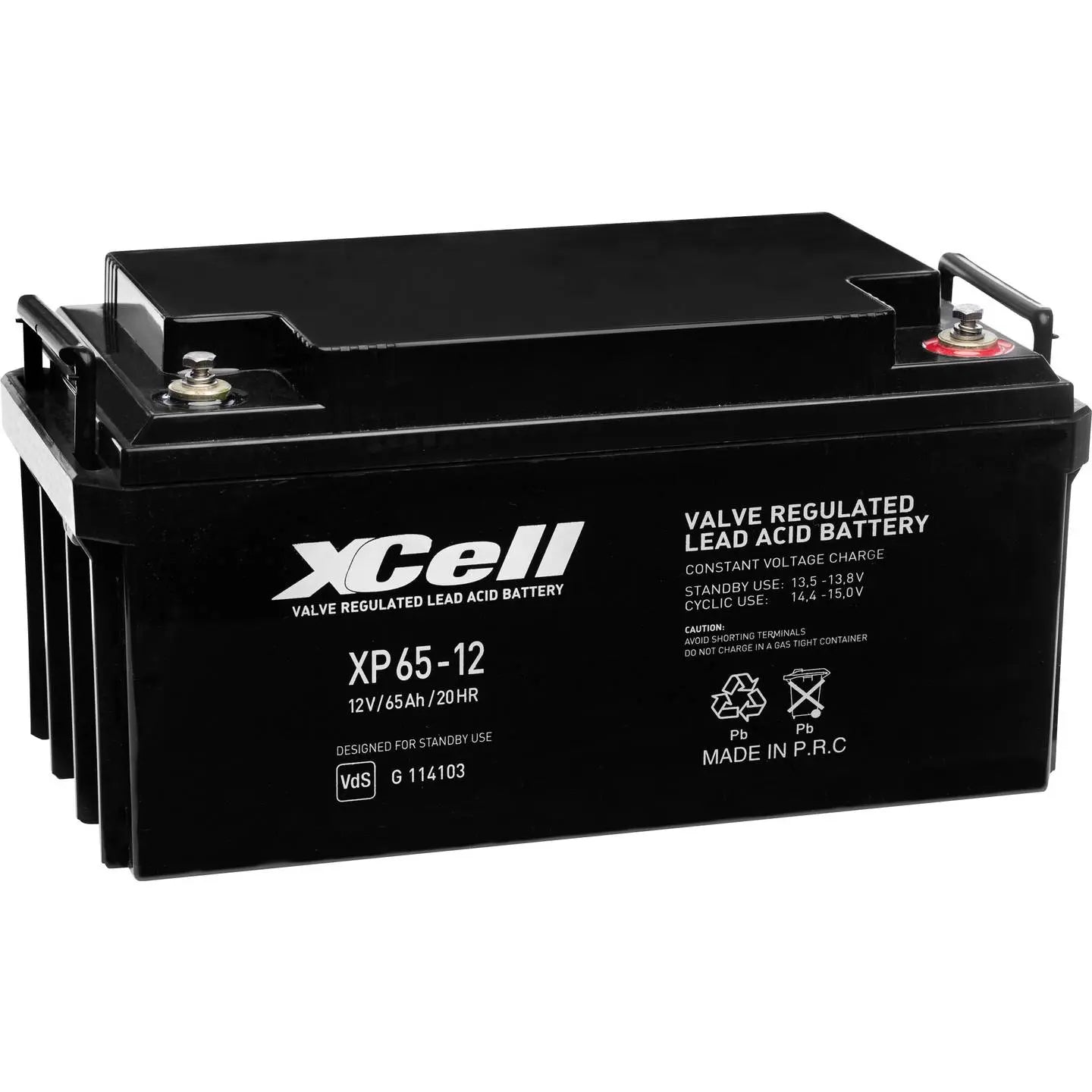 B-Ware Xcell Bleiakku Batterie Stromspeicher Vds Wartungsfrei Wiederaufladbar 12 V 65 Ah