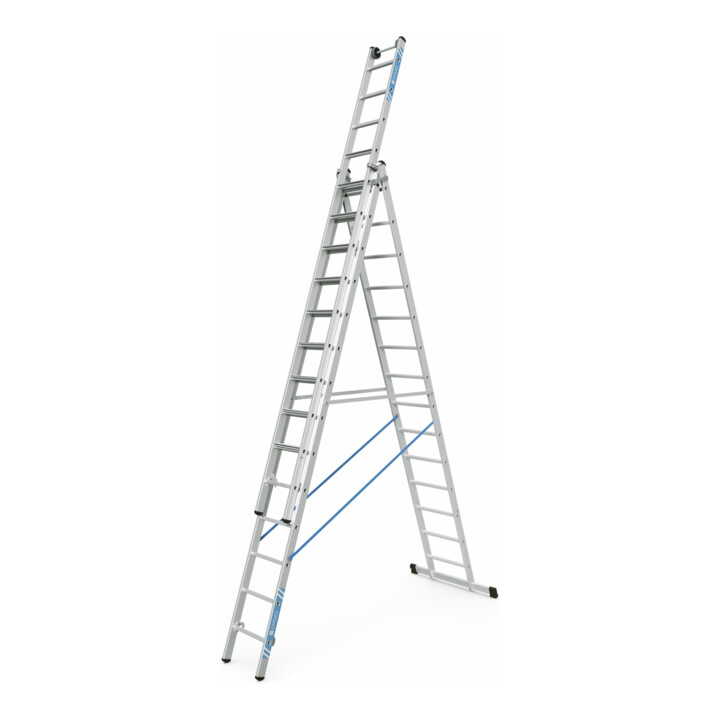 B-Ware Zarges Leiter Mehrzweckleiter Stehleiter 3x14 Stufen Aluminium Hybridbauweise