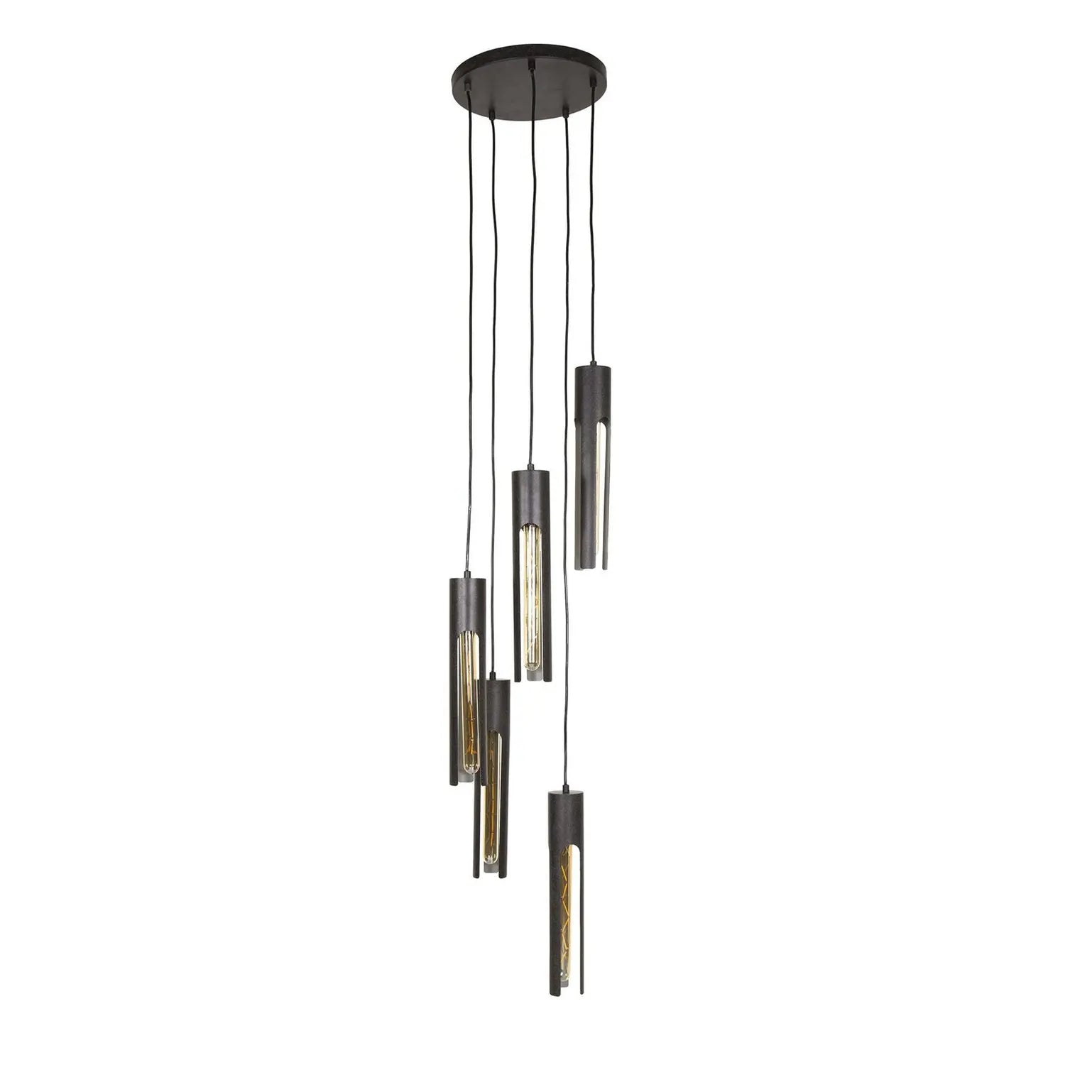 B-Ware Zijlstra Tube Hängeleuchte Pendelleuchte Lampe Schwarz Metall 30 Cm 5 Flammig